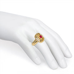 Gold, diamond and ruby ring with rotating centerpiece, Boucheron