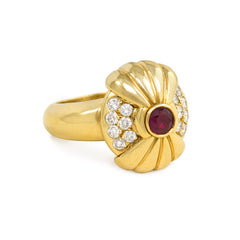 Gold, diamond and ruby ring with rotating centerpiece, Boucheron