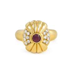 Gold, diamond and ruby ring with rotating centerpiece, Boucheron