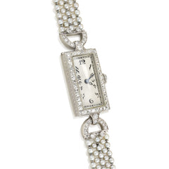 Art Deco seed pearl dinner watch, C.H. Meylan