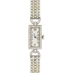 Art Deco seed pearl dinner watch, C.H. Meylan