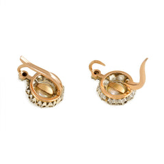 Antique pearl and diamond cluster earrings, Austro-Hungary