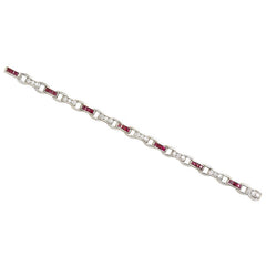 Art Deco ruby and diamond bracelet, Cartier