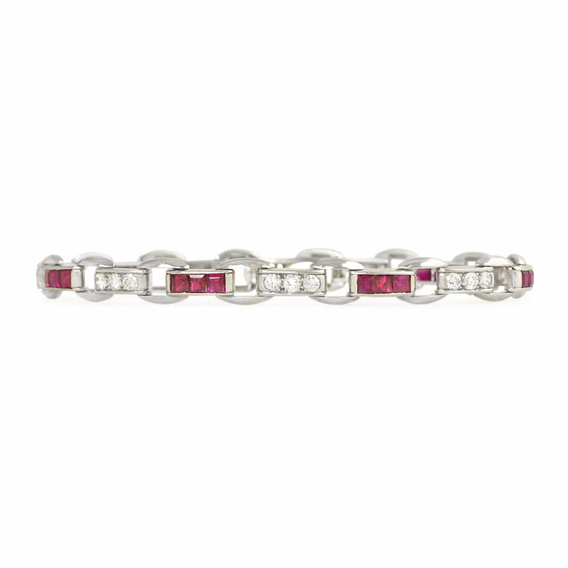 Art Deco ruby and diamond bracelet, Cartier