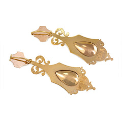 Antique day-to-night gold and garnet earrings