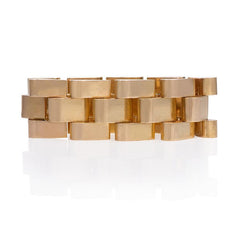 Retro wide gold escalator bracelet