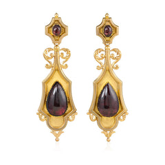 Antique day-to-night gold and garnet earrings