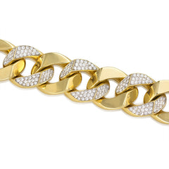 Gold and diamond curblink bracelet, Italy