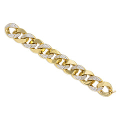 Gold and diamond curblink bracelet, Italy