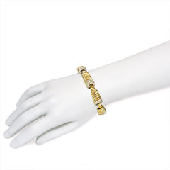 Italian 1970s gold and diamond oblong ribbed link bracelet