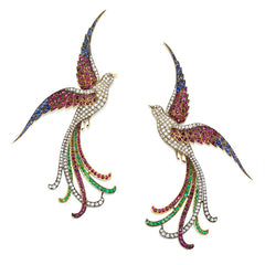 Pair of superb antique bird brooches