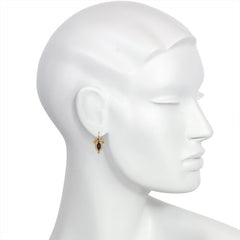Antique day-to-night gold, garnet and steel earrings