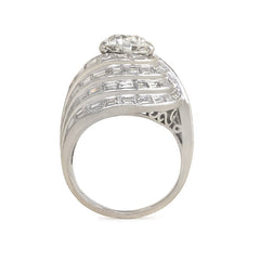 Retro diamond turban cocktail ring, France