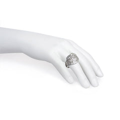 Retro diamond turban cocktail ring, France