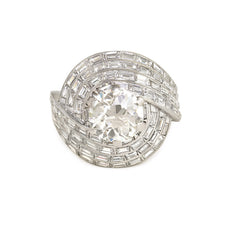 Retro diamond turban cocktail ring, France