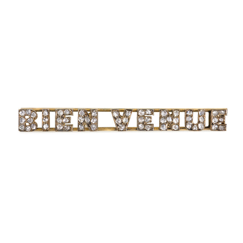 Antique "Bienvenue" brooch