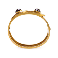Antique gold and garnet bangle