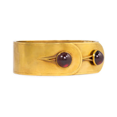Antique gold and garnet bangle