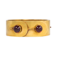 Antique gold and garnet bangle