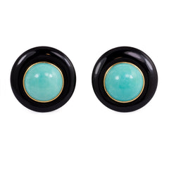 Onyx and turquoise earrings