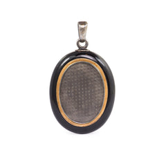 Antique onyx and diamond locket