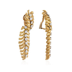 Textured gold and diamond earrings, Boucheron
