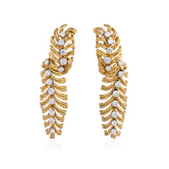 Textured gold and diamond earrings, Boucheron