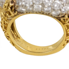 Van Cleef & Arpels gold and diamond double bombé ring