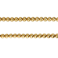 Gold bead necklace of adjustable length