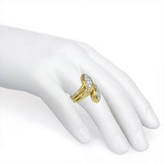 Gold and diamond stylized double serpent ring, Van Cleef & Arpels