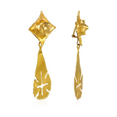 Gold day-to-night pendant earrings, Jean Mahie