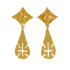 Gold day-to-night pendant earrings, Jean Mahie