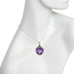 Antique amethyst heart pendant