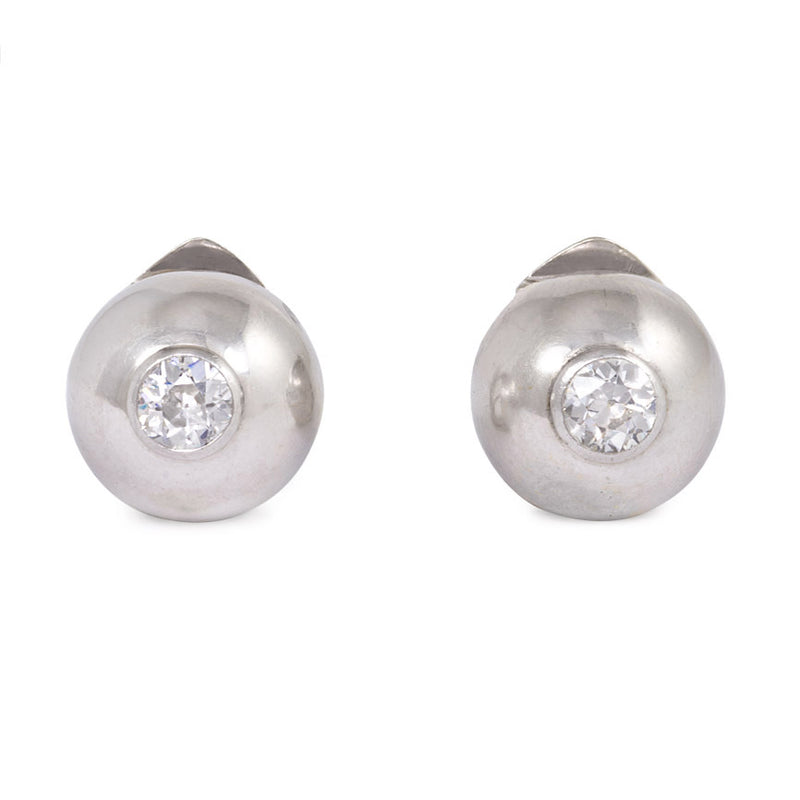 1930s white gold and diamond stud earrings, Boivin