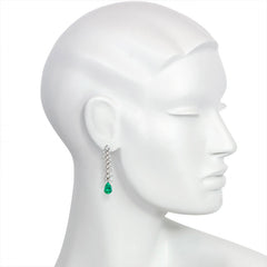 Diamond and emerald pendant earrings
