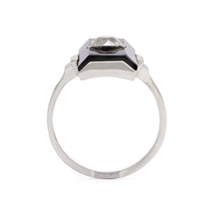 Art Deco onyx and diamond ring