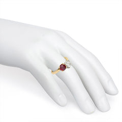 Estate ruby and diamond bypass ring