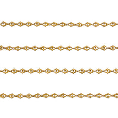 Antique gold reeded link longchain, France