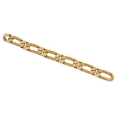 Georges L’Enfant for Fred, Paris textured gold and diamond curblink necklace/bracelet, France