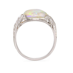 Art Deco opal and diamond ring