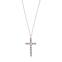 Art Deco sapphire and diamond cross