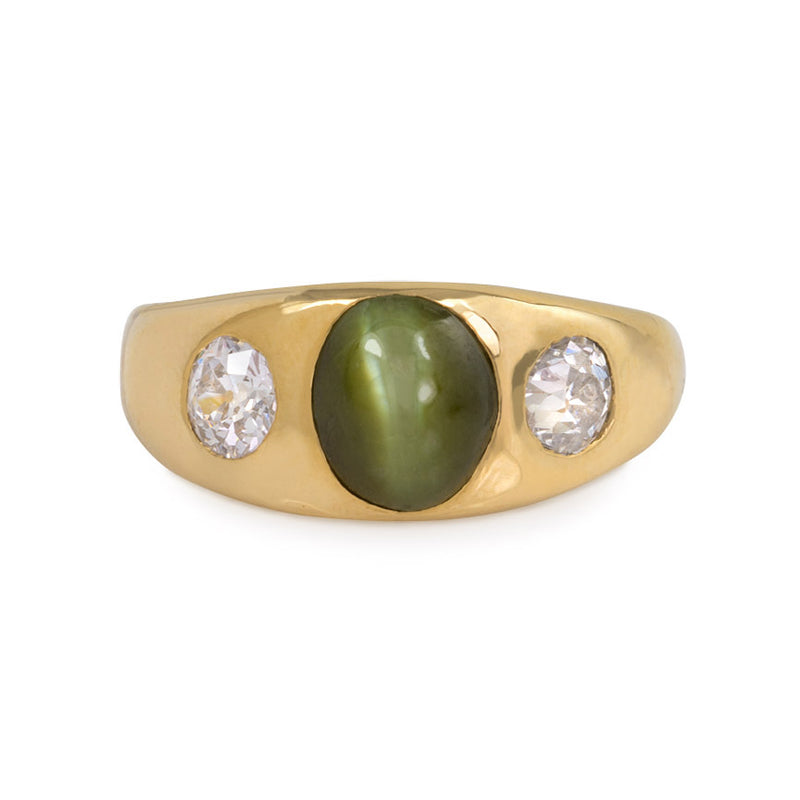 Antique cat's eye chysoberyl ring