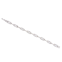 Platinum and diamond simple link bracelet