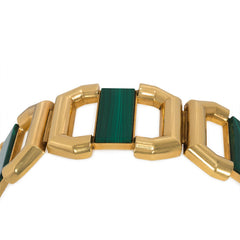 Modernist gold and malachite bracelet