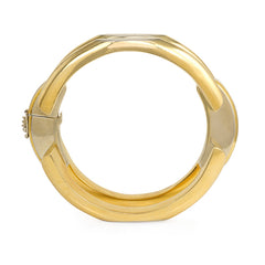 Two-color gold geometric link bracelet