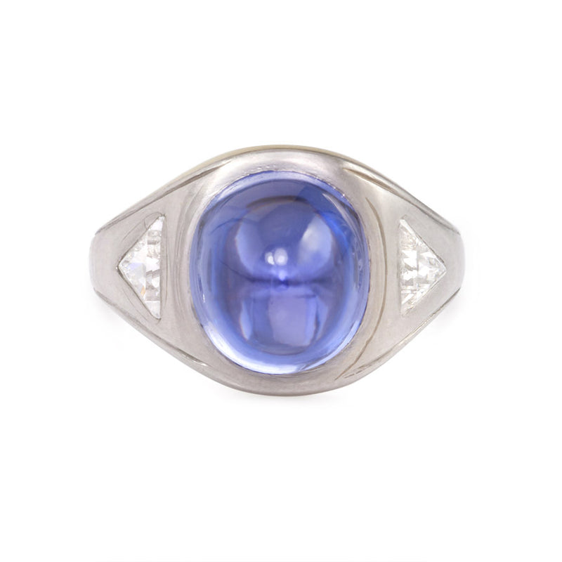 Art Deco sugarloaf sapphire ring