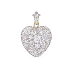 Antique diamond heart pendant
