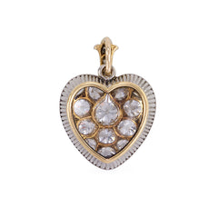 Antique diamond heart pendant