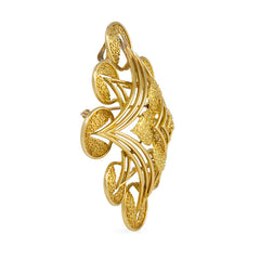 Gold abstract starburst brooch and pendant, Cartier