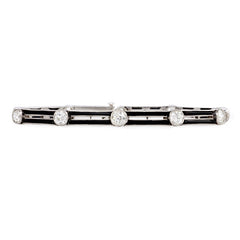 Art Deco diamond and onyx bar link bracelet